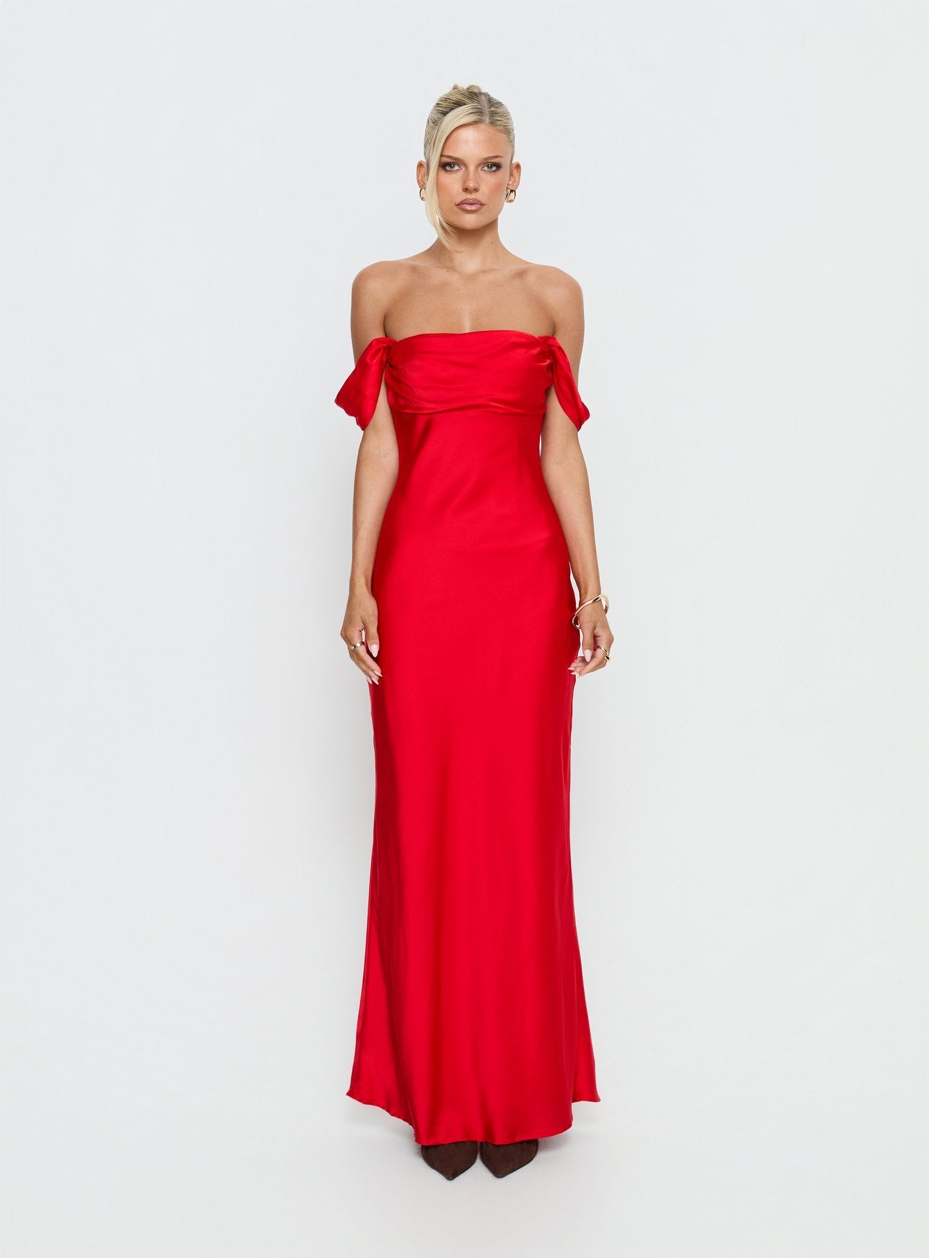 Azura Off The Shoulder Maxi Dress Red