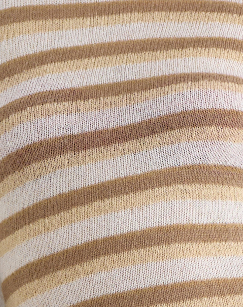 Jadie Long Sleeve Maxi Dress in Knit Tonal Stripe