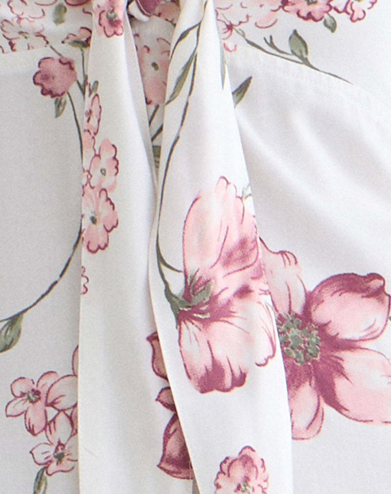 Nalami Midi Dress in Femme Floral White