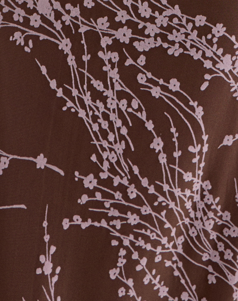 Pria Cowl Maxi Dress in Moonlit Blossom Brown