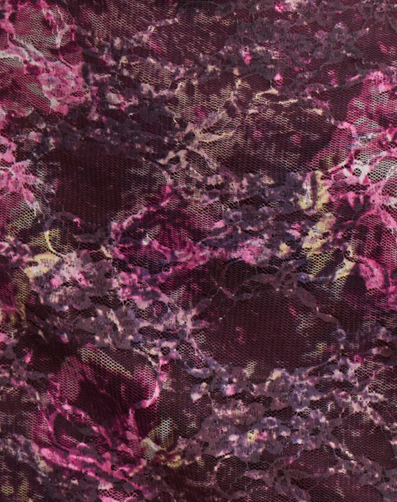 Turu Mini Dress in Abstract Rose Pink and Plum