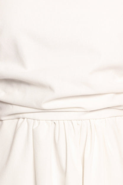 Clo Puff Sleeve Midi Dress - White