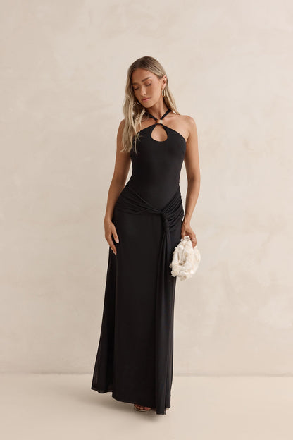 Lost In Dreams Mesh Maxi Dress Black