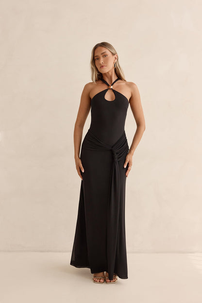 Lost In Dreams Mesh Maxi Dress Black