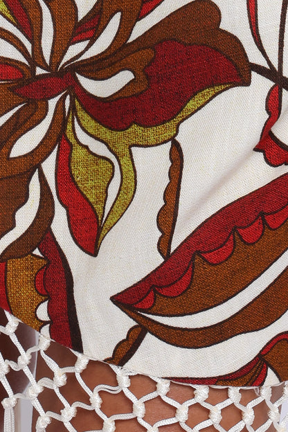 Aquarius Midi Dress - Brown Floral