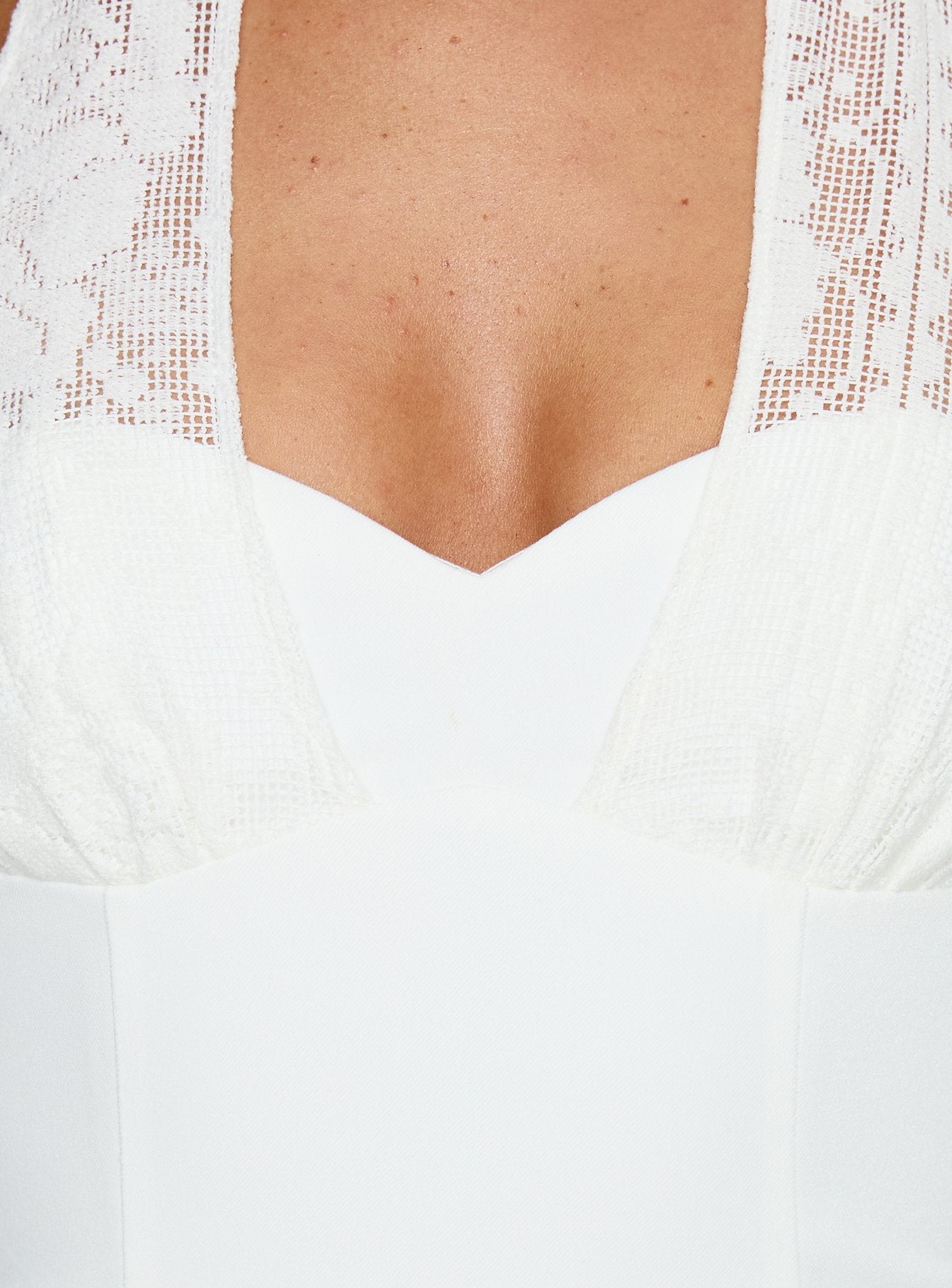 Josanna Crochet Halter Mini Dress White