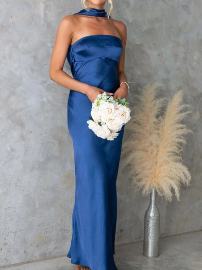 Satin Tube Maxi Dress