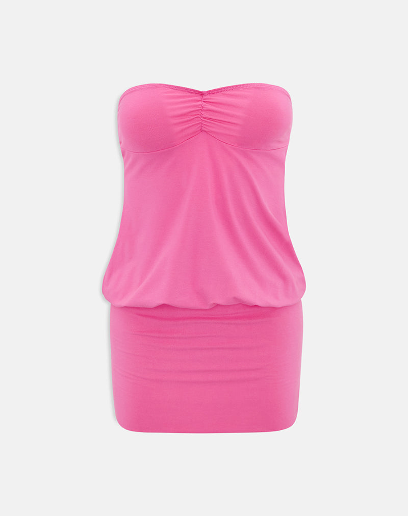 Belena Mini Dress in Jersey Deep Pink