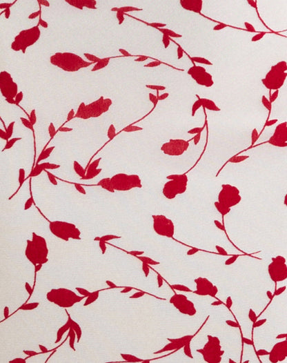 Sitiya Maxi Dress in Cream with Red Leafy Lily Flock
